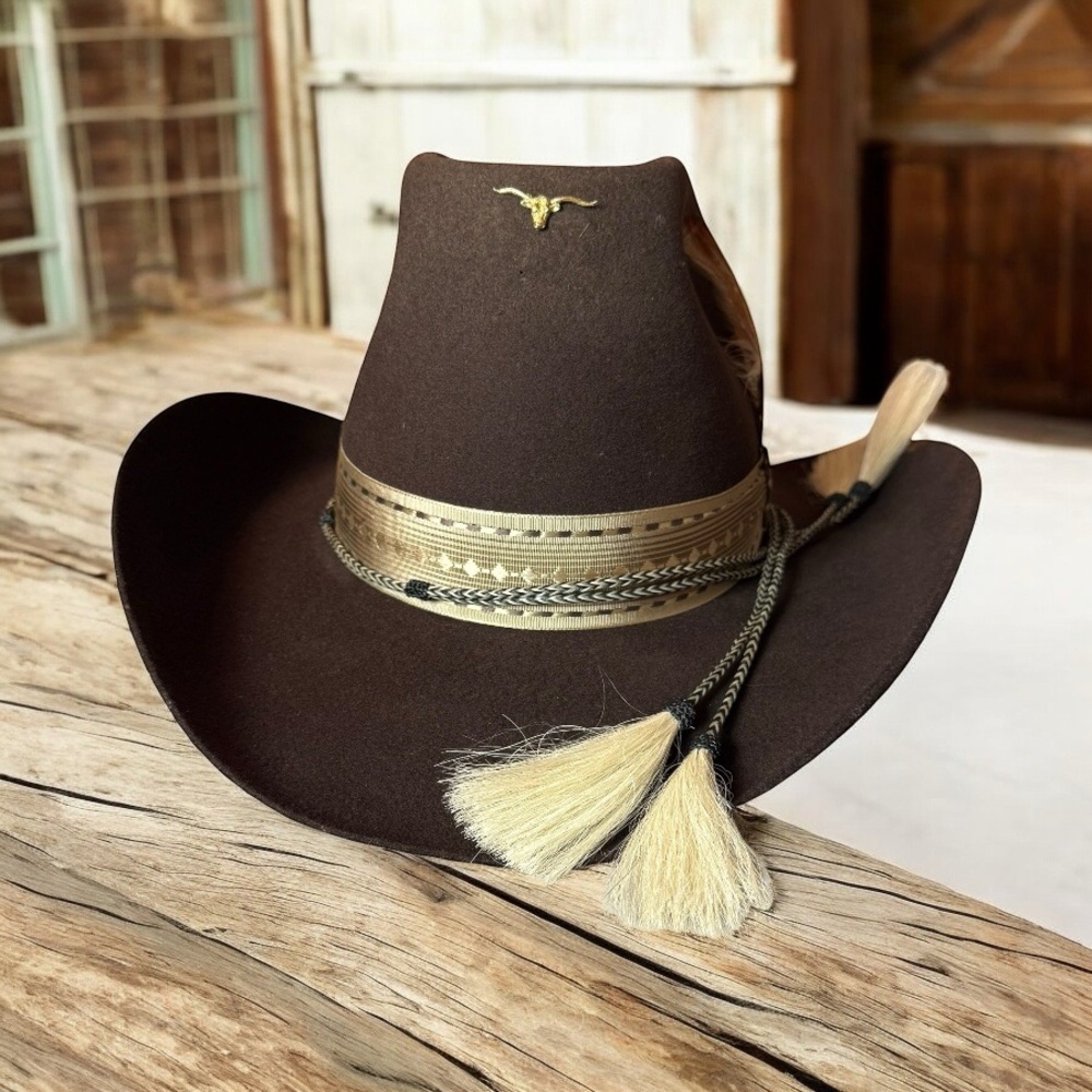 VINTAGE MASTER HATTERS OF TEXAS WESTERN FELT HAT – AUTHENTIC WESTERN TRAILS - Picture 3 of 14